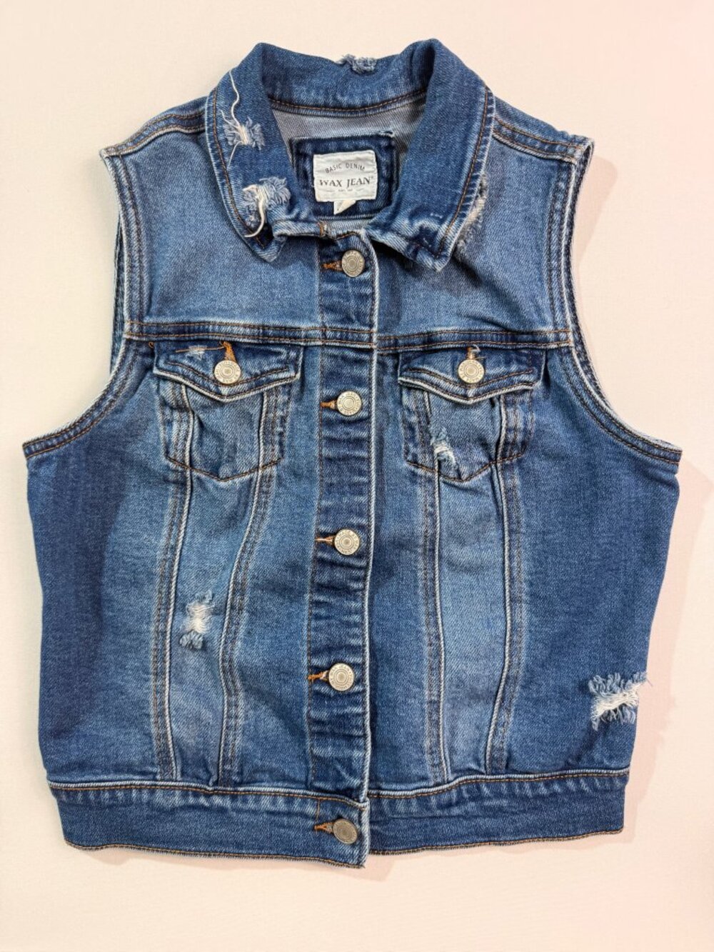 Wax Jean Denim Vest Juniors Size S